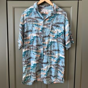 Columbia Men’s 100% Rayon Tarpon Fishing Button Shirt